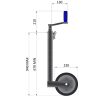 48mm 750kg Heavy Duty Serrated Jockey Wheel - Image 2