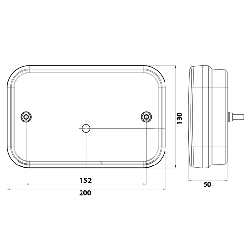 12V Fristom LED Right Hand Rectangular Combination Lamp - Image 3