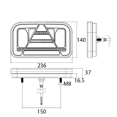 10-30V LED GLO Right Hand Rear Combination Lamp - Image 2