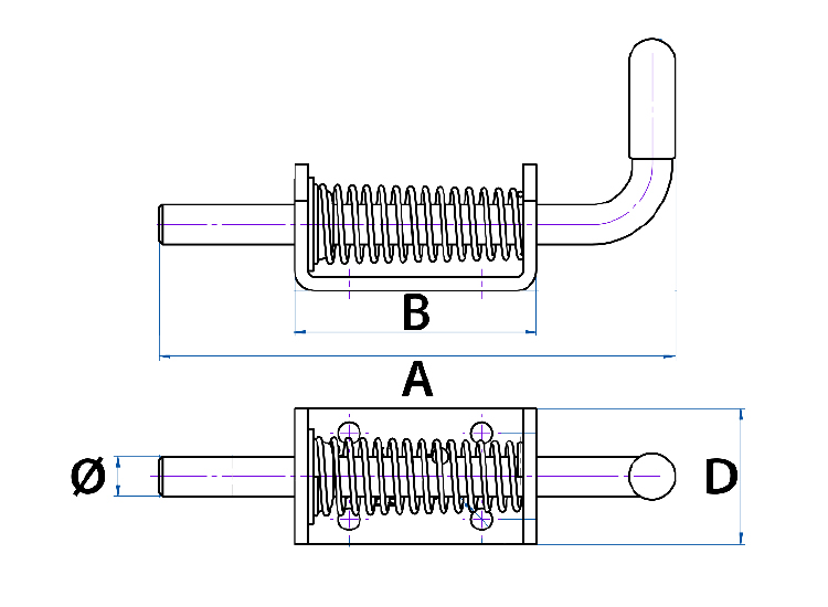 Spring Bolt 150mm x 12mm - Image 2