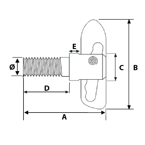 18.9mm Drop Catch M12 x 24mm Thread - Image 2